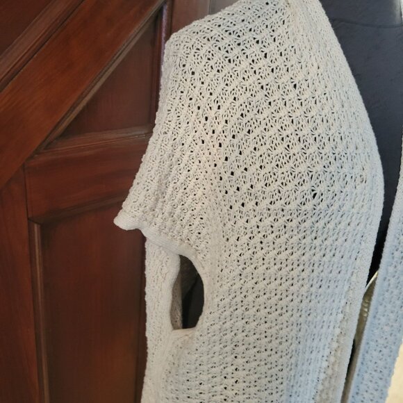Torrid Open Front Crochet Fringe Cardigan Kimono Ivory Size 00 L - Picture 4 of 7